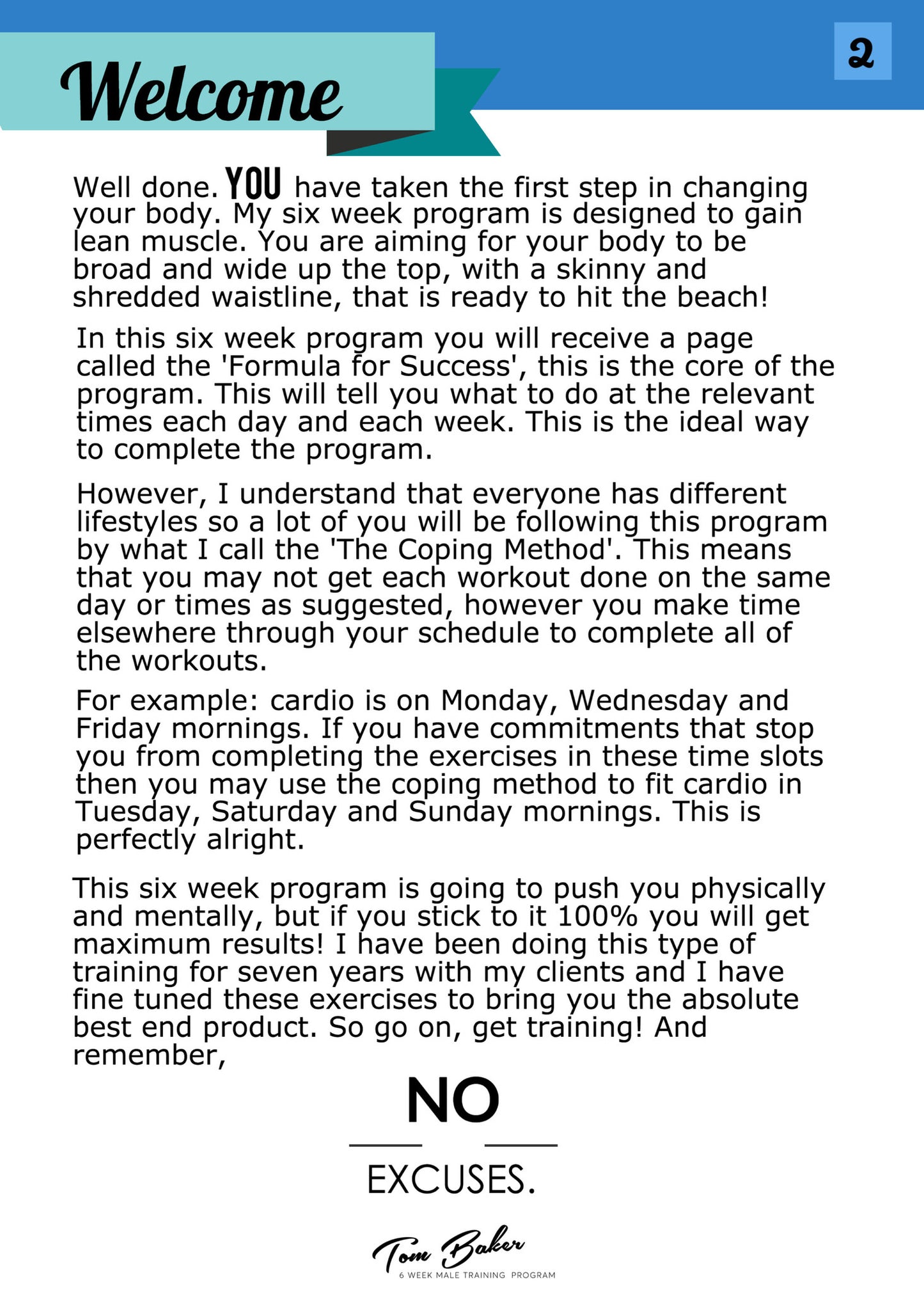 Mens 6 Week Program